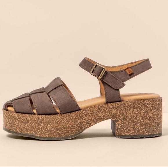 NWT El Naturalista Arbequina Leather Platform Sandals Made In Spain Size 40 US 9 - Picture 3 of 8